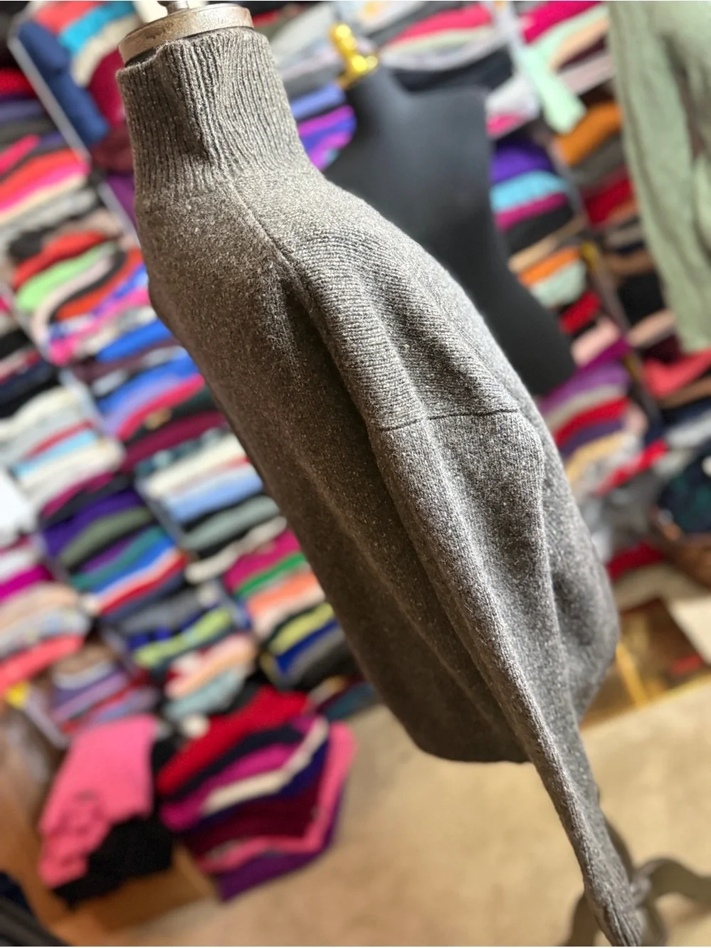 Men's Brown-Gray Cashmere Turtleneck Sweater - Cozy Knit